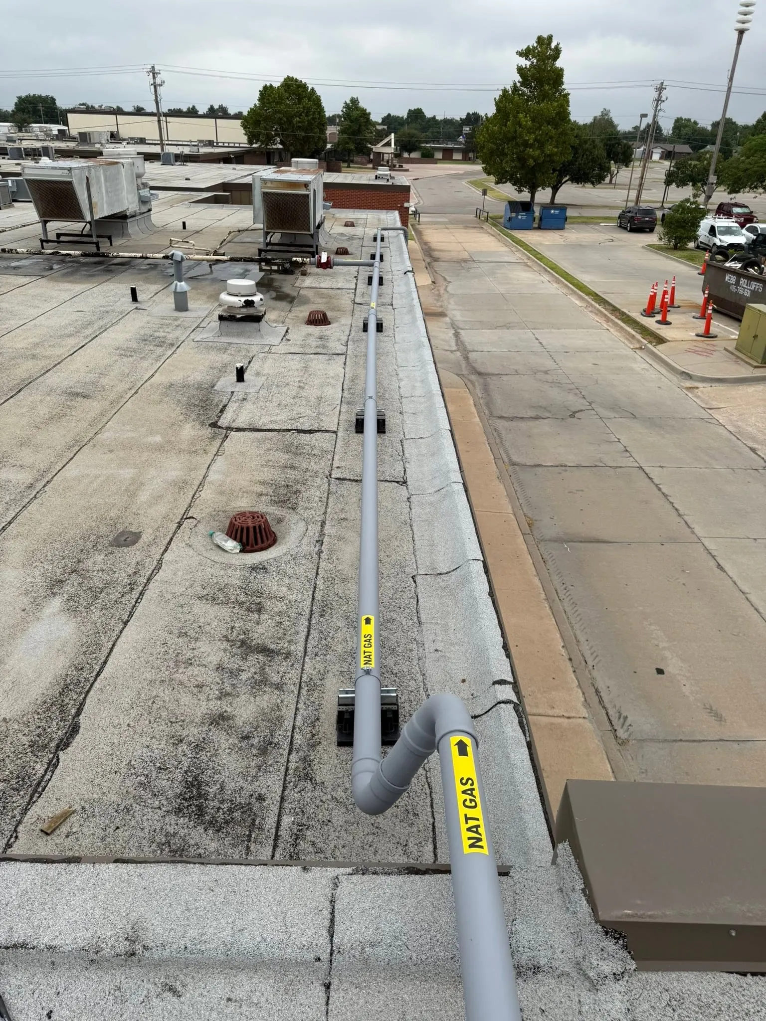 New residential natural gas line run along a home exterior in Oklahoma City